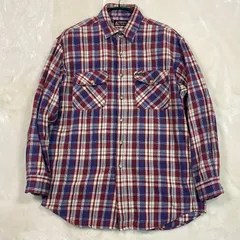 90年代古着 ラングラー Wrangler TRAIL チェックネルシャツ L レッド系