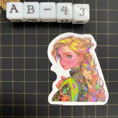 防水ステッカー　プリンセス　お姫様　イラスト　かわいい　装飾　シール　AB-43