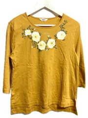 インゲボルグ INGEBORG カットソー 4 11号 プルオーバー 花柄 プリント コットン マスタード 黄色 トップス
