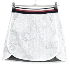 【新品】トミーヒルフィガーゴルフ スカート 白×黒 ロゴ総柄 キルティング  レディース XS ゴルフウェア Tommy Hilfiger Golf