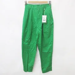カルヴェン CARVEN SPORT パンツ ロング丈 タック 綿 緑 グリーン 66のサムネイル
