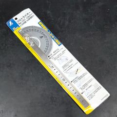 未使用品 シンワ測定 Shinwa プロトラクター No.101 シルバー φ120竿目盛 15cm溝付固定ネジ 62868