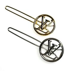 値下げ！Louis Vuitton　ルイ・ヴィトン　バレッタ　ベイビールイーズ　M00590　ゴールド　シルバー　ヘアアクセサリー　ブランド小物　髪留め 　髪飾り　ヘアクリップ　ヘアピン　LVサークル【中古】【57118】