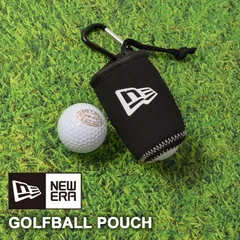 NEWERA ゴルフボールケース ブランド ニューエラ 2個用 ゴルフボール 専用ケース ポーチ ボールポーチ カラビナ フック ゴルフバッグ取り付けOK 可能 ベルトループ フック ドローコード式 巾着 片手で取り出しのサムネイル