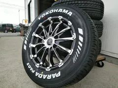 新品 ハイエース 200系 車検対応 タイヤホイールセット ヨコハマ パラダ 215/65R16 ホワイトレター BD12 16インチのサムネイル