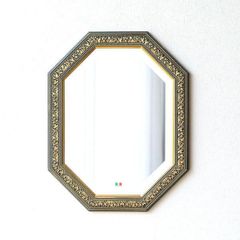 八角形 鏡 ミラー 玄関 壁掛け イタリア製 ウォールミラー おしゃれ クラシック ヨーロピアン アンティーク エレガント 八角ウォールミラー