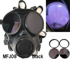 MFJ08ガスマスク用レンズ 黒 ブラック GasMask　外付けリング付