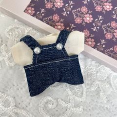 ✩︎ちびぐるみ用 ぬい服 千鳥格子柄サロペットセット