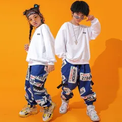 セットアップ ヒップホップ キッズダンス衣装 HIPHOP 長袖 シャン 花柄 パンツ ズボン 男の子 女の子 子供服 ジャズダンス ステージ衣装 練習着 体操服 huayue07