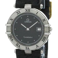 OMEGA Constellation Date Stainless Steel Leather Quartz Men's Watch 196.0360 (Polished)