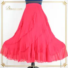 社交ダンス 衣装 スタンダード スカート パーティー レッスンウェア 練習着 U:NA ユーナ ピンク系 ビビッドピンク 無地 シンプル 派手 かわいい 鮮やか フリル レディース Mサイズ 女性用 おしゃれ デザイン かわいい キュート ダンス用 ウェア