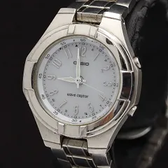 稼働 カシオ ウェーブセプター 電波ソーラー ホワイト文字盤 LWQ-150 レディース腕時計 KMR 2000000 NSK