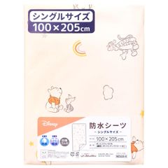 un doudou ディズニー シングルサイズ 防水シーツ 100×205cm プー＆フレンズ ピーチスキン生地 吸水加工 四隅ゴム ベビー用品 新品 新生児 添い寝 在宅 介護用品 防水カバー おねしょシーツ NZ3225-X
