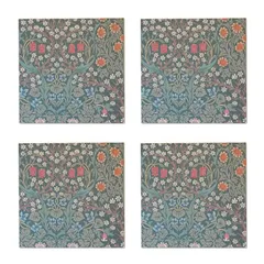 ウィリアムモリス アートパネル 壁紙 ブラックトーン Blackthorn 4枚セット 木製パネル使用 絵画 インテリア グリーン 花のサムネイル