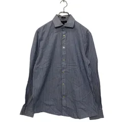 TOMMY HILFIGER 長袖 ストライプ シャツ 15 32-33 M～ ブルー トミーヒルフィガー スリムフィット 古着卸 アメリカ仕入 a602-5123