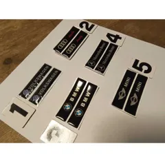 エポキシステッカー 両面テープ付　2枚セット　ミニ　フォルクスワーゲン アウディ　BMW ベンツ　横60mm縦14mm　少し曲がってるものもあります 両面テープで補強してください　ワンセットお選び下さい