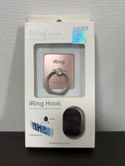 【未使用】スマホリング　iRing Premium オークス スマホグリップ スタンド 吊り下げフック付き ピンク スマホ タブレット用 落下防止