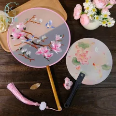 うちわ　両面刺繍　ししゅう　上品　団扇　和装　浴衣　花火大会　踊り　軽量　花柄　鳥