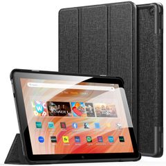 【新着商品】Black 傷つき/汚れ防止 薄型 軽量 マイクロファイバー裏地 PC製シェルケース 高級PUレザー外装 オートスリープ対応 スタンドケース 手帳型 保護カバー 第13世代 10 10 HD HD Fire Fire New 2023 ケース Mo
