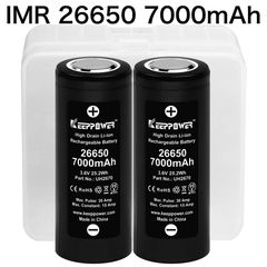 KEEPPOWER IMR 26650 UH2670 7000mAh [Max:30A Constant:15A] 2本組  バッテリーケース付き