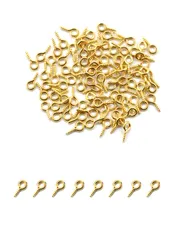 新品 LYHMHAMY ネジヒートン 6*13mm ゴールド 100個 ハンドメイド uvレジン セット キーホルダー 金具 紐止め金具