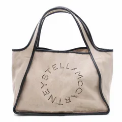 ステラマッカートニー STELLA McCARTNEY Stella Logo トートバッグ ステラロゴ パンチング ハトメ ハンドバッグ キャンバス カバン 鞄 ベージュ 黒 ブラック/△G07/レディース