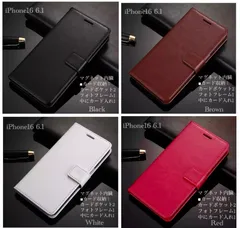 1 iPhone16 6.1 手帳型ケース スマホケース　レザー 革 レザーケース ストラップ フォトフレーム カード入れ　収納ケース　スマホカバー