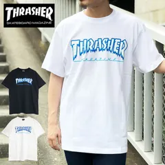 スラッシャー Tシャツ THRASHER メンズ レディース ブランド ICE アイス 半袖 ロゴ ブラック LOGO TEE THRASHER トップス スケート ストリート