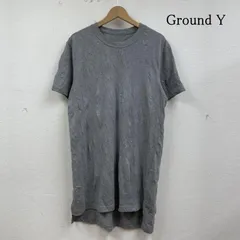 Ground Y グラウンドワイ Tシャツ 半袖 半袖 Tシャツ チュニック丈 クルーネック シャツ カットソー シワ加工 ロング丈 GW-T10-901のサムネイル