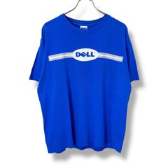 00s DELL Print T-Shirt 【L】 2000年代 Y2K デル 企業系 Tシャツ 半袖 ブルー テック系 プロモーション VINTAGE USED ヴィンテージ ビンテージ 古着 アメリカ古着 コンピューター