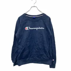 Champion ロゴスウェット トレーナー Mサイズ チャンピオン 刺繍 ネイビー 古着卸 アメリカ仕入 t2406-3726