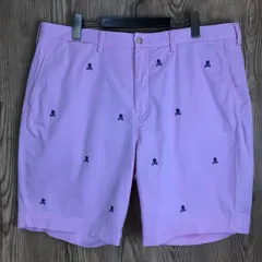 Polo Ralph Lauren Stretch Classic Fit ポロ ラルフローレン スカル 総柄 ショートパンツ ショーツ サイズ 38 メンズ XL ピンク色 ドクロ 古着 s24072791