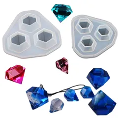 【数量限定】宝石 シリコンモールド 立体 ネックレス ピアス 3Ｄ アクセサリー パーツ 2個セット 作成 UVレジン ダイヤ オルゴナイト エポキシ樹脂 レジン 樹脂粘土 型 garden】 抜き型 キット 【Ever 道具