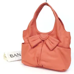 OI25030 美品 BANANA REPUBLIC バナナリパブリック トートバッグ 牛革 レザー リボンモチーフ ショルダーバッグ ピンクのサムネイル
