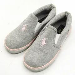 ポロ・ラルフローレン スニーカー スリッポン ブランド シューズ 靴 キッズ 女の子用 19サイズ グレー POLO RALPH LAUREN 【中古】