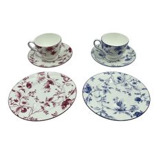 wedgwood ブループラム ワインプラム カップ＆ソーサー プレート ペア 中古 1 送料無料