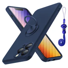 【人気商品】シリコン 薄型 スリム 耐衝撃リング付き tpu 磨り表面 指紋防止 ケース iPhone 14 Pro Pro Max カバー 柔らかい裏地 Max 米軍MIL規格 黄ばみなし レンズ保護 14 滑り止め 柔軟性 擦り傷防止 iPhone 青 N