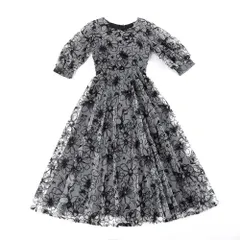 ☆ ブラック ☆ XLサイズ ☆ パーティードレス ロング丈 可愛い パーティードレス ロング レディース 結婚式 ワンピース ドレス お呼ばれ フォーマル ロングドレス ロング丈 二次会 袖あり 体型カバー ゆったり ベルト リボン フレア フレアスカート