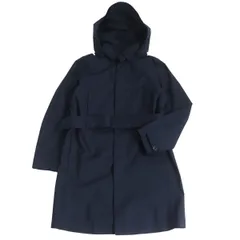 極美品□NORWEGIAN RAIN/ノルウェージャンレイン RAINCHO レインチョ カシミヤ使い フライフロント 比翼 フーデッドコート 紺 M 正規品