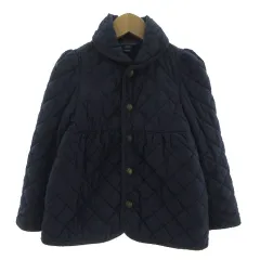 ポロ ラルフローレン POLO RALPH LAUREN ジャケット ショールカラー ポニー刺繍 キルティング パイピング リボン 中綿入り ネイビー 紺 4/4T 110/56