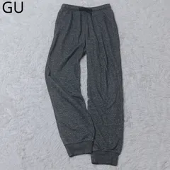 ジーユー　スウェットパンツ　ドライストレッチ　リブ　ゆったり　ラフ　カジュアル　シンプル　グレー