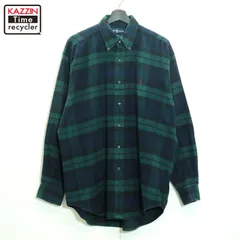 90s vintage RALPH LAUREN ブラックウォッチ柄 ボタンダウン 長袖シャツ メンズ 表記Mサイズ