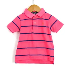 ポロバイラルフローレン ポロシャツ トップス 半袖 ボーダー柄 ベビー 男の子用 12M 80/48サイズ ピンク×青 Polo by Ralph Lauren 【中古】