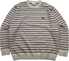 LACOSTE ☆ ラコステ マルチ ボーダー ウール アクリル ニット セーター メンズ 4 秋冬 アメカジ オシャレ 大人カジュアル 古着■L331のサムネイル