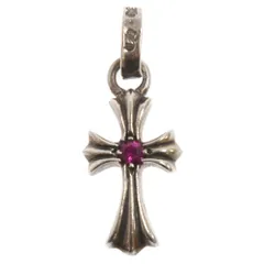 CHROME HEARTS (クロムハーツ) CRS BBYFAT RUBY ベイビーファット 1ルビー チャーム ネックレストップ シルバー/レッドのサムネイル