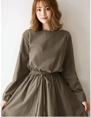 ワンピース 膝丈 可愛い 秋 冬 ロング かわいい カジュアル シンプル OL ワンピース ロングワンピース レディース 長袖 秋冬 麻 jgPV391