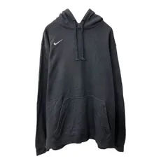 NIKE ロゴ スウェット パーカー 2XL ダークグリーン ナイキ プルオーバー 裏起毛 ビッグサイズ 古着卸 アメリカ仕入 a708-5550