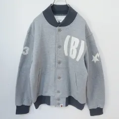 A BATHING APE エイプ BAPE スウェット スタジャン ブルゾン ロゴワッペン w906267ssのサムネイル