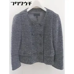 ◇ ICB アイシービー 長袖 ノーカラー ジャケット サイズ11 グレー レディース  【中古】 【1112270000372】