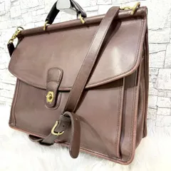 COACH コーチ グラブタンレザーショルダーバッグ ターンロックオールレザービジネスバッグ 2wayブリーフケース ユニセックス革鞄 old オールド 5266 ブラウン